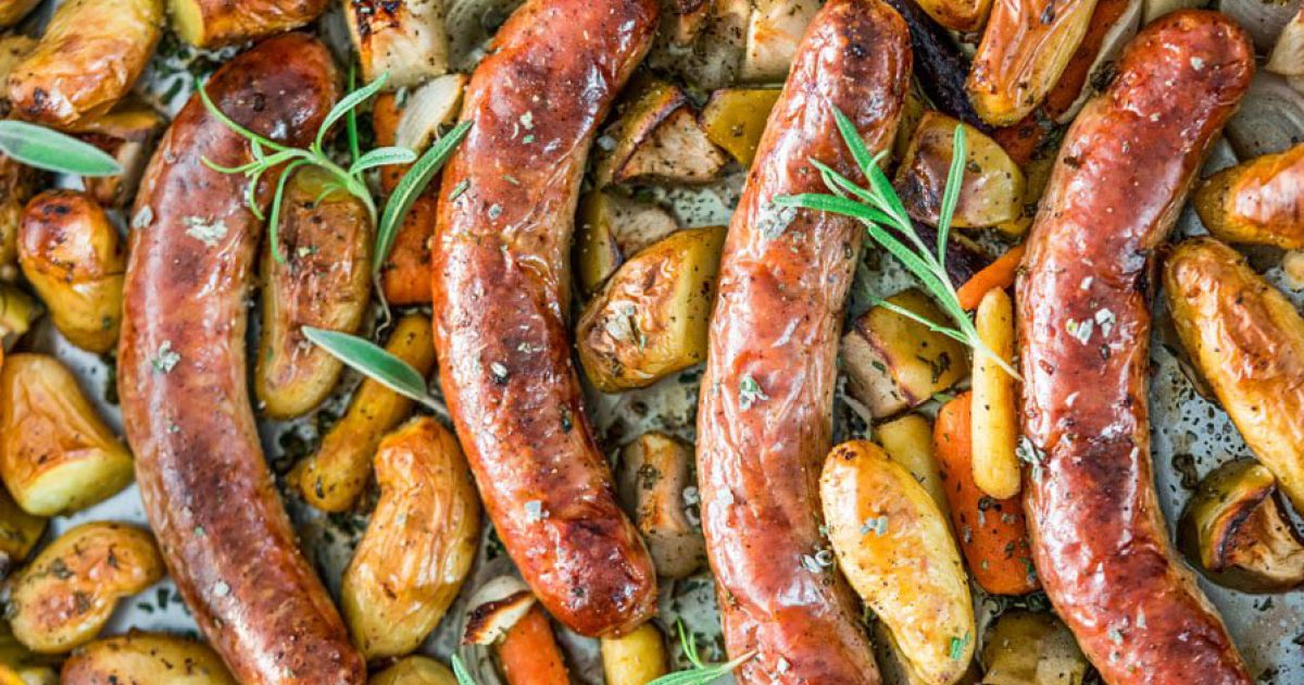 Baked Sausages with Apples - Ziggys
